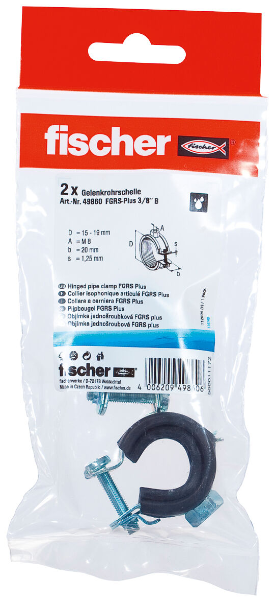 fischer Hinged pipe clamp FGRS Plus 3/8" B